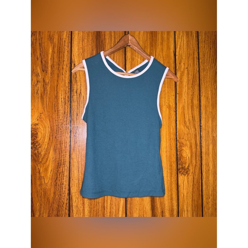 Wild Fable Cutout Tank Top Ribbed Knit Open Back Womens Medium Layering Basic